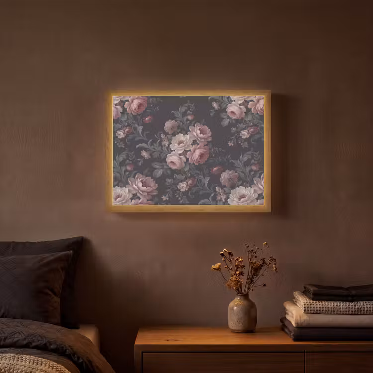 Lightbox - Wandlamp - Bloemen - Patroon - Sierlijk - Roze - Donker — 3