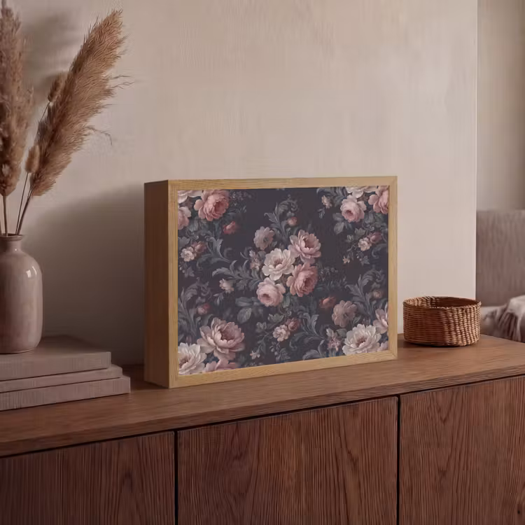 Lightbox - Wandlamp - Bloemen - Patroon - Sierlijk - Roze - Donker — 4