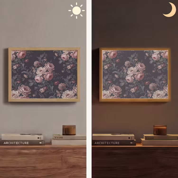 Lightbox - Wandlamp - Bloemen - Patroon - Sierlijk - Roze - Donker — 6