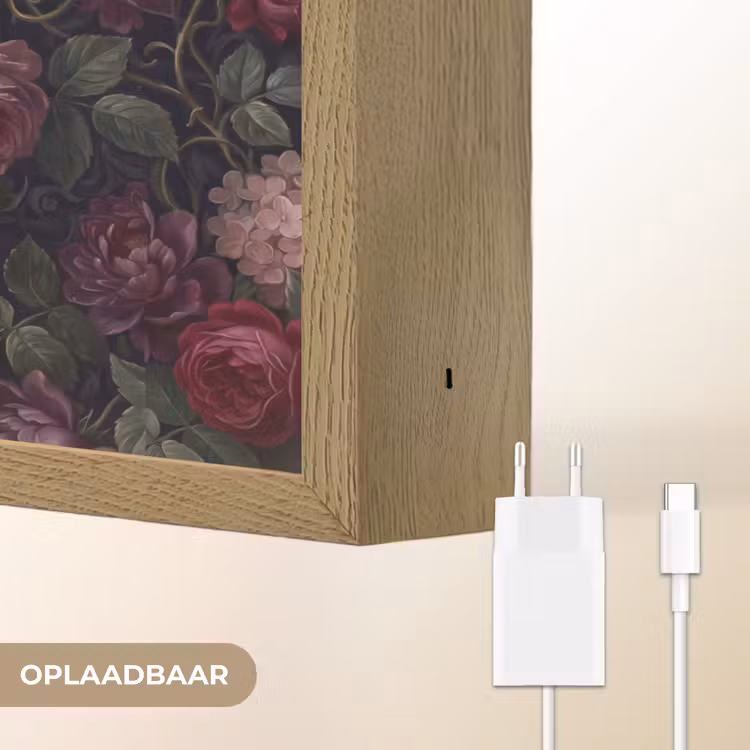 Lightbox - Wandlamp - Bloemen - Rood - Klassiek - Donker - Patroon — 7