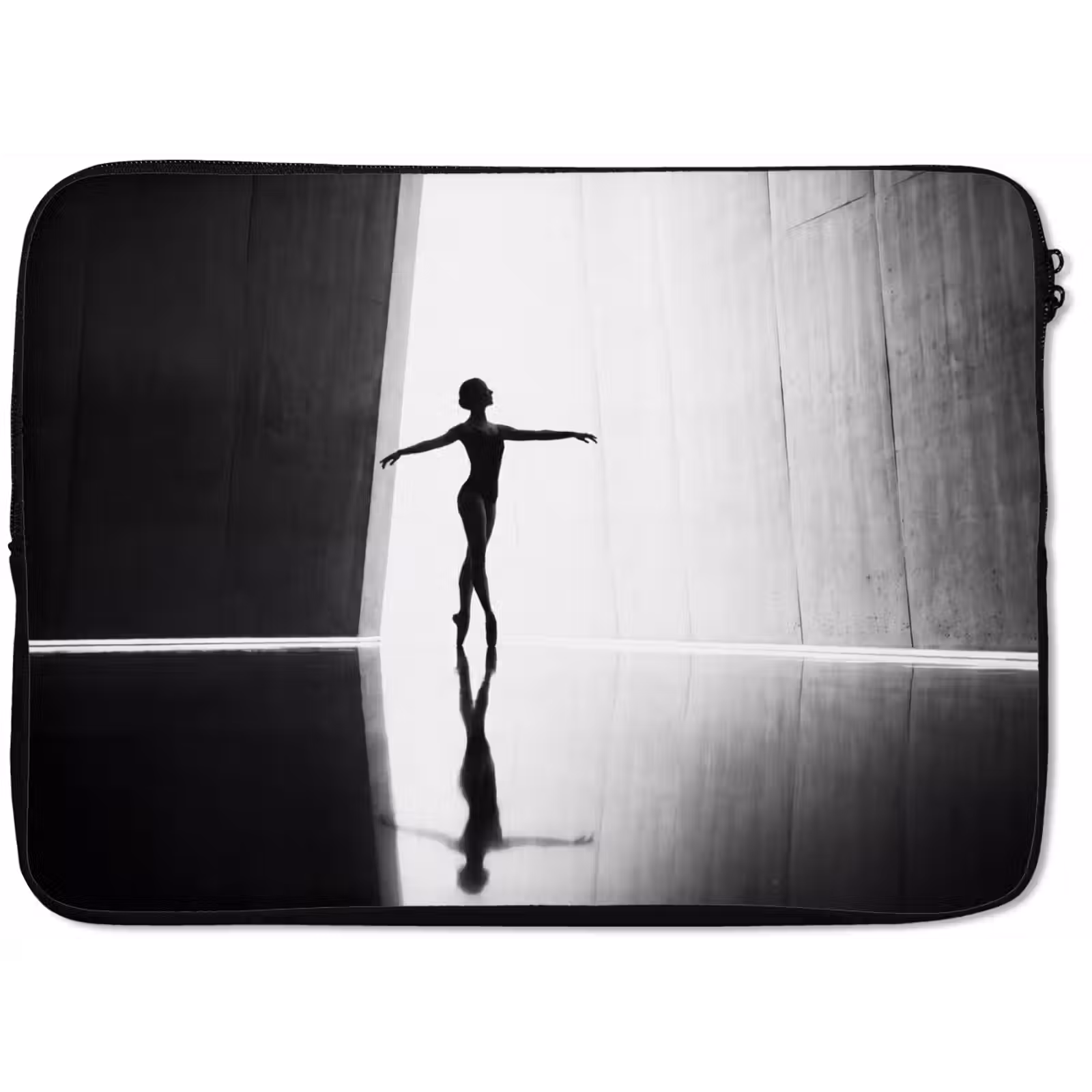 Laptophoes - Danser - Silhouette - Kunst - Modern - Zwart-wit — 1