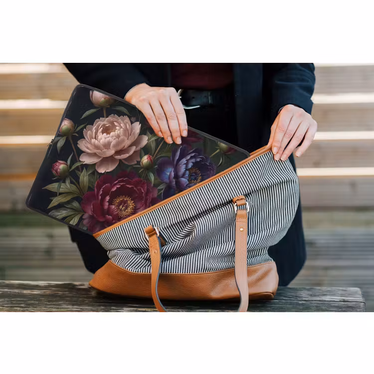 Laptophoes - Bloemen - Boeket - Natuur - Modern - Donker — 4