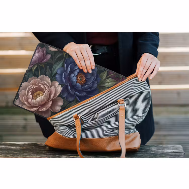 Laptophoes - Bloemen - Vlinder - Natuur - Modern - Paars — 4
