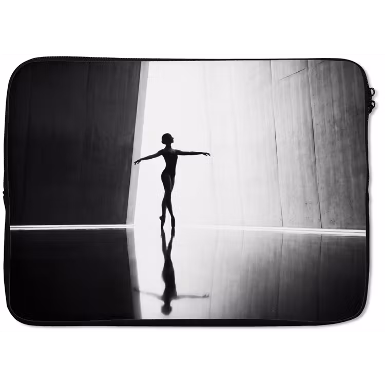Laptophoes - Danser - Silhouette - Kunst - Modern - Zwart-wit — 1