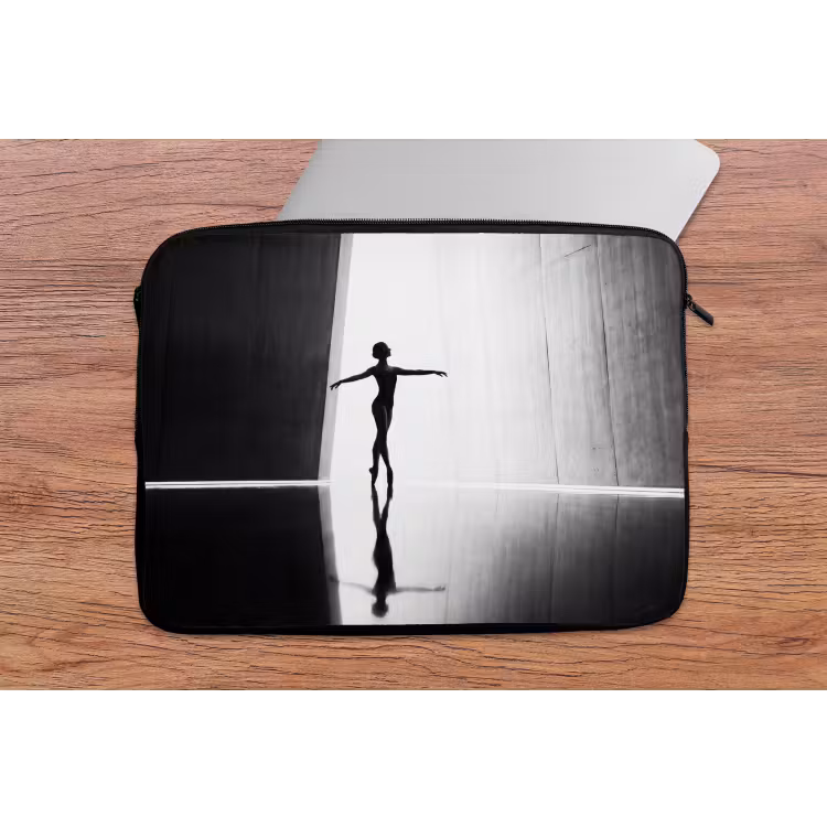 Laptophoes - Danser - Silhouette - Kunst - Modern - Zwart-wit — 2