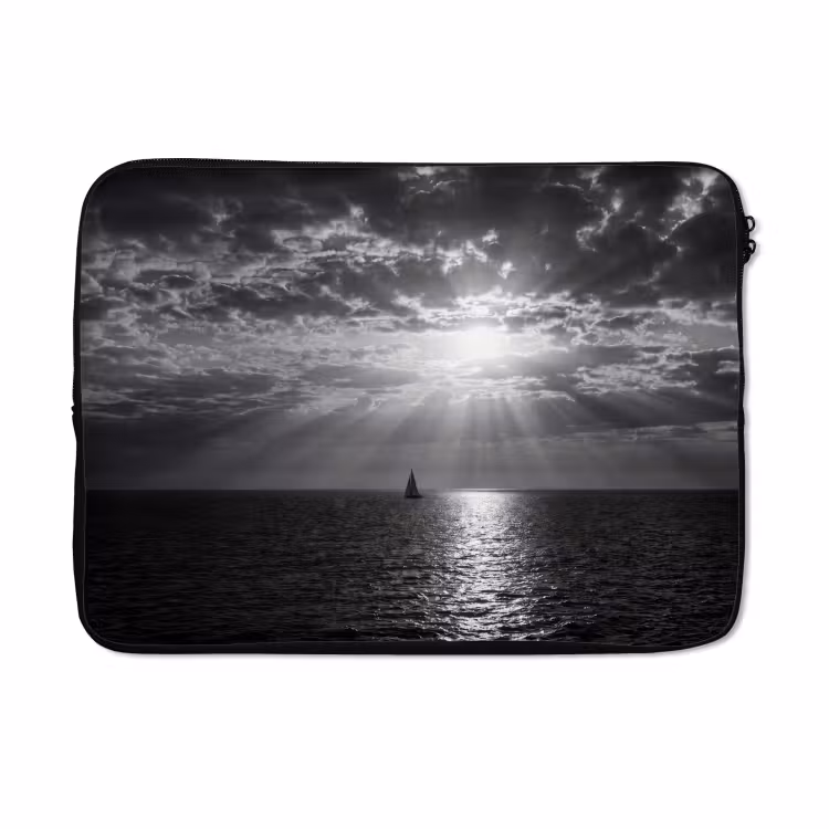 Laptophoes - Water - Boot - Lucht - Natuur - Zwart-wit — 5