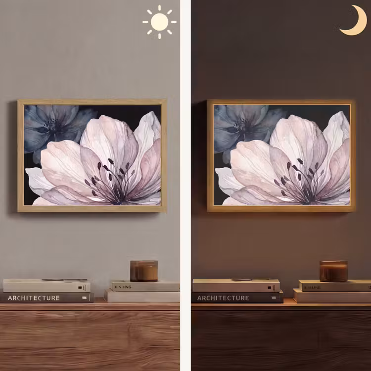 Lightbox - Wandlamp - Bloemen - Aquarel - Modern - Roze - Donker — 6