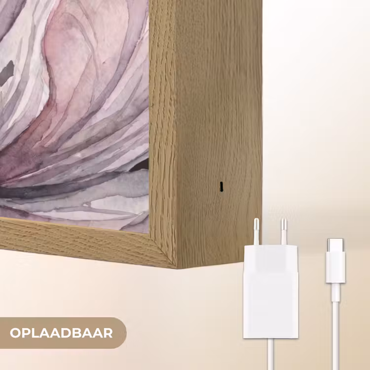 Lightbox - Wandlamp - Bloemen - Aquarel - Modern - Roze - Donker — 7