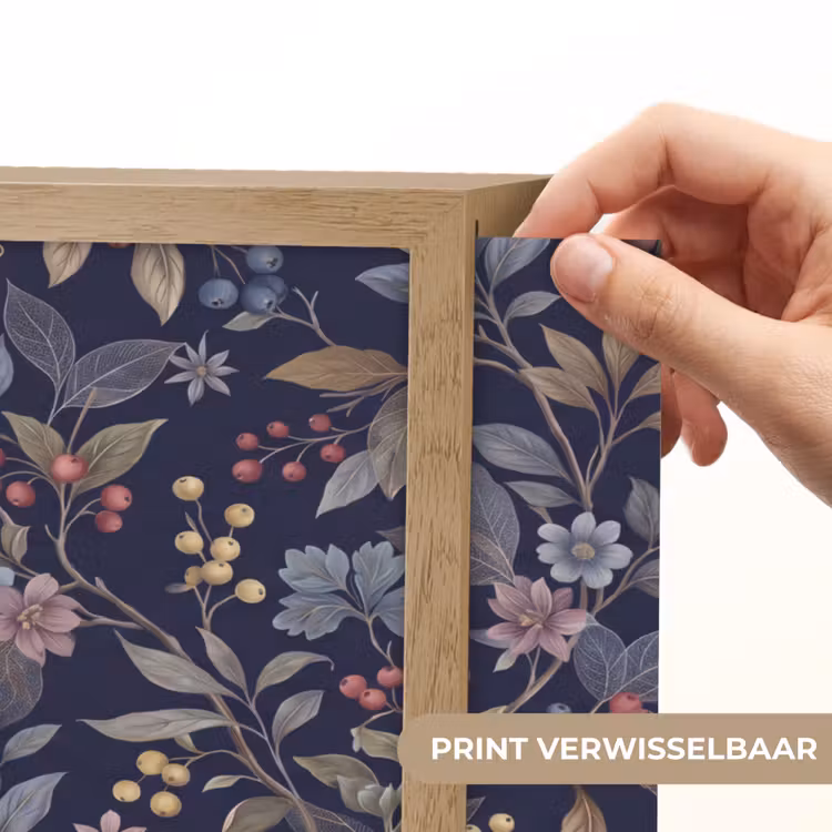 Lightbox - Wandlamp - Bloemen - Bladeren - Patroon - Botanisch - Donkerblauw — 5