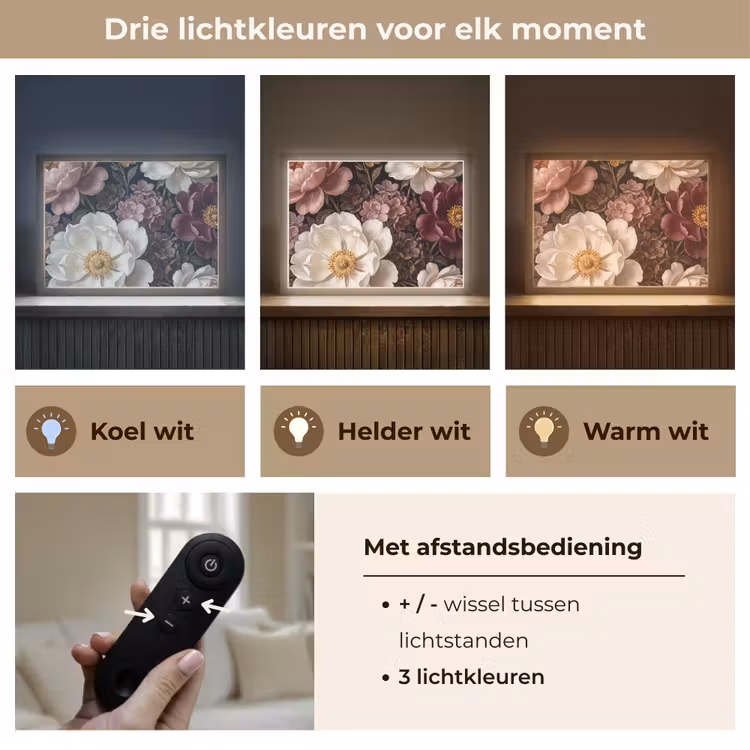 Lightbox - Wandlamp - Bloemen - Boeket - Klassiek - Donker - Rood — 8