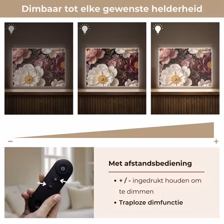 Lightbox - Wandlamp - Bloemen - Boeket - Klassiek - Donker - Rood — 9