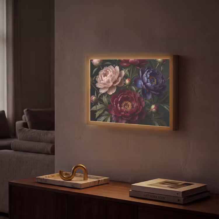 Lightbox - Wandlamp - Bloemen - Boeket - Natuur - Modern - Donker — 2