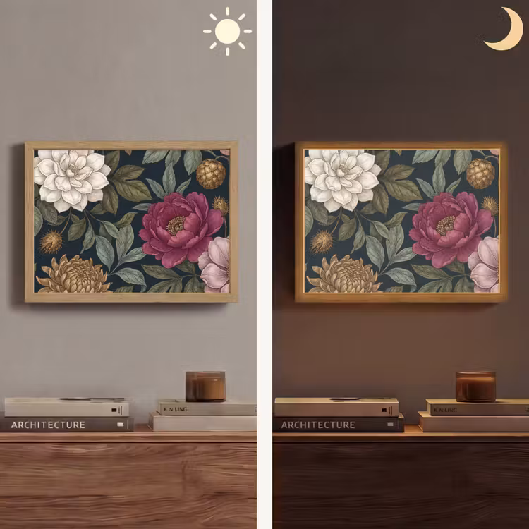 Lightbox - Wandlamp - Bloemen - Botanisch - Illustratie - Donker - Vintage — 6