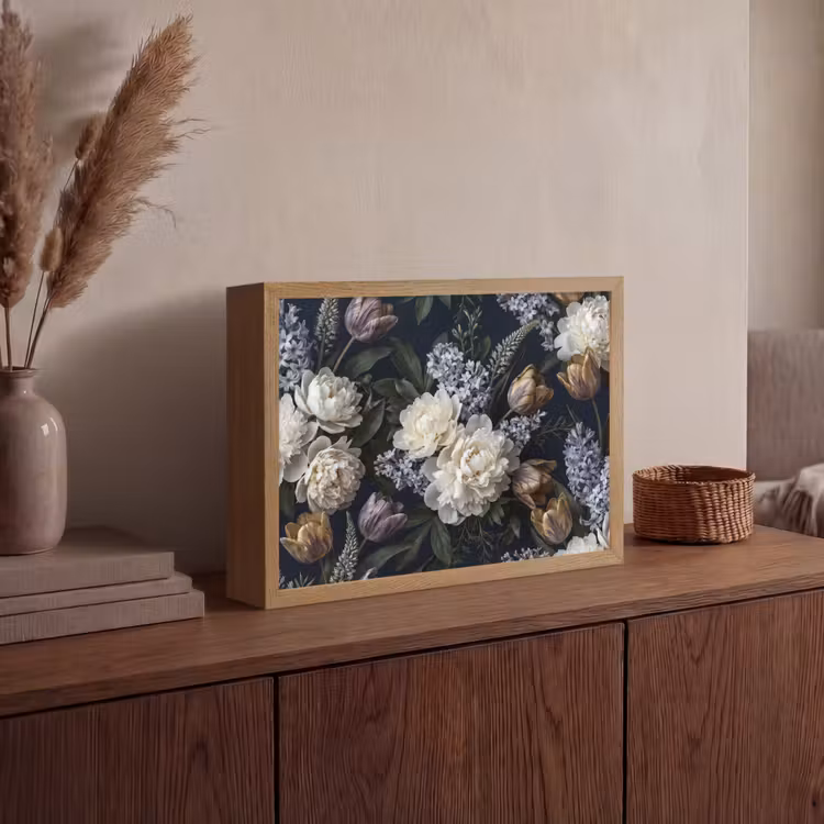 Lightbox - Wandlamp - Bloemen - Donker - Elegant - Natuur - Wit — 4