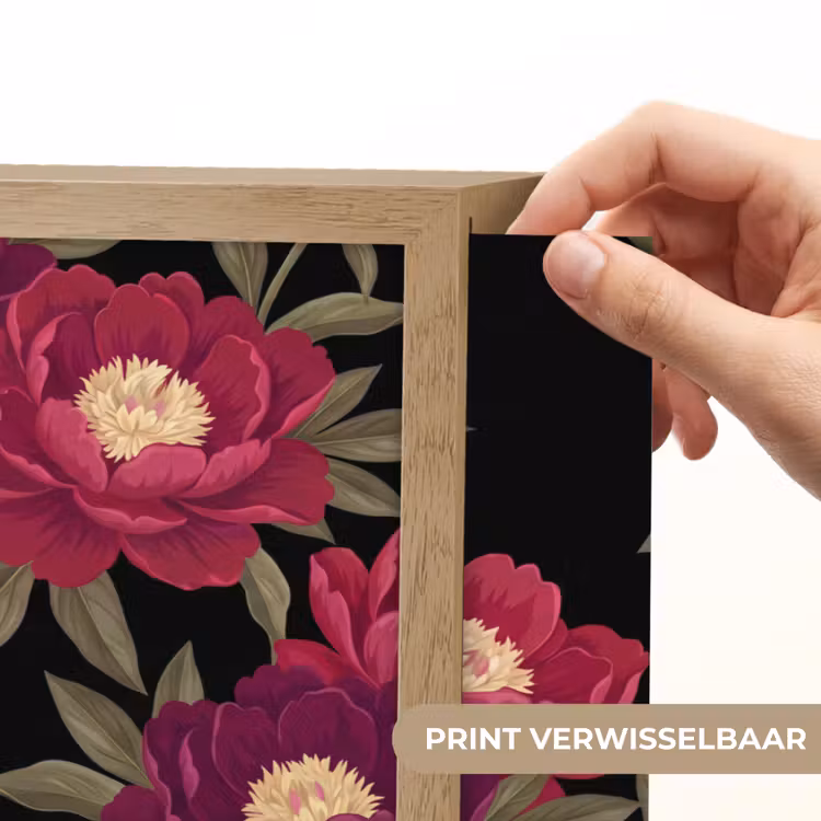 Lightbox - Wandlamp - Bloemen - Patroon - Botanisch - Rood - Zwart — 5