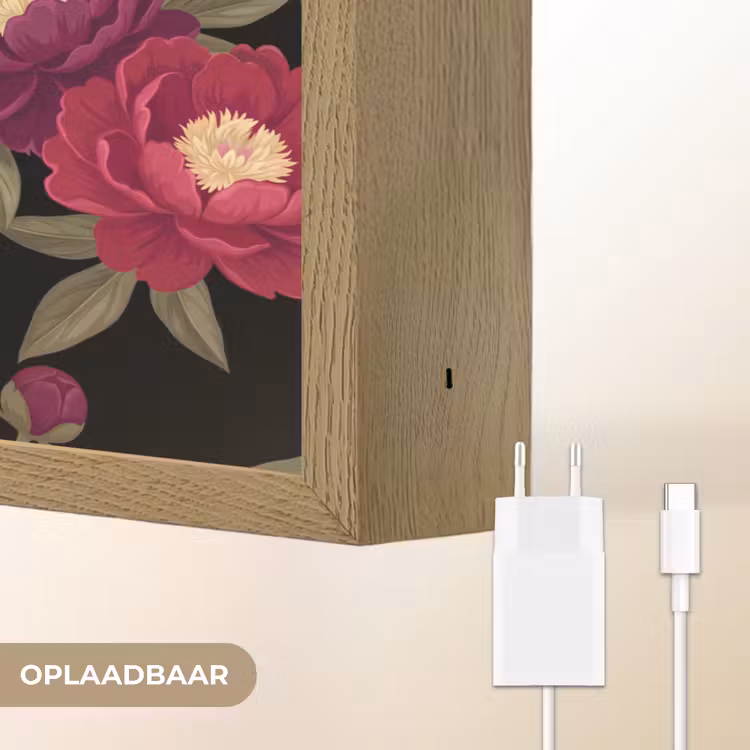 Lightbox - Wandlamp - Bloemen - Patroon - Botanisch - Rood - Zwart — 7