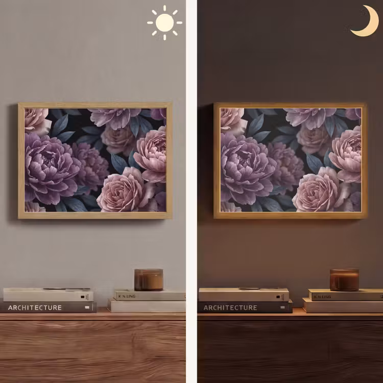 Lightbox - Wandlamp - Bloemen - Patroon - Donker - Botanisch - Paars — 6