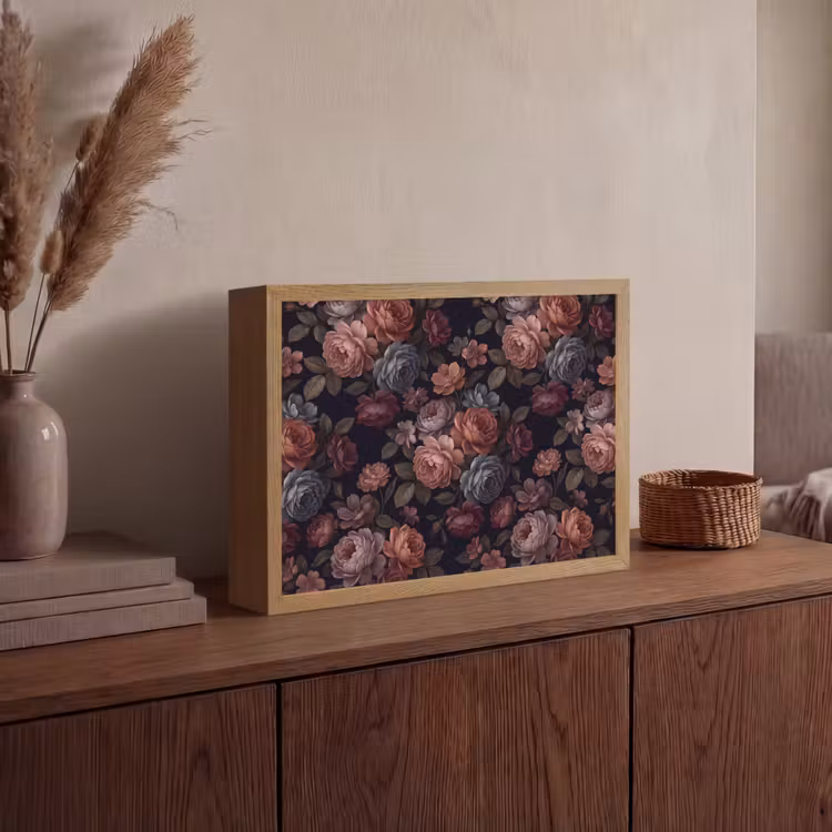 Lightbox - Wandlamp - Bloemen - Patroon - Vintage - Donker - Roze — 4