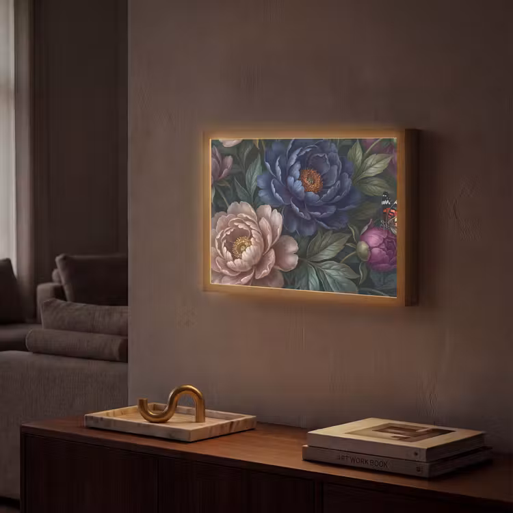 Lightbox - Wandlamp - Bloemen - Vlinder - Natuur - Modern - Paars — 2