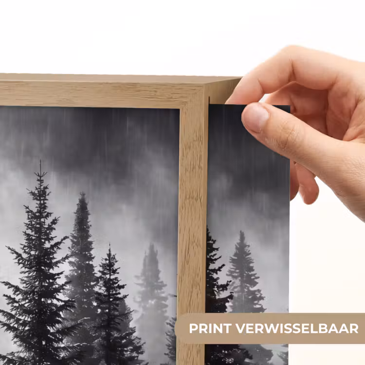 Lightbox - Wandlamp - Bos - Mist - Winter - Monochroom - Natuur — 5