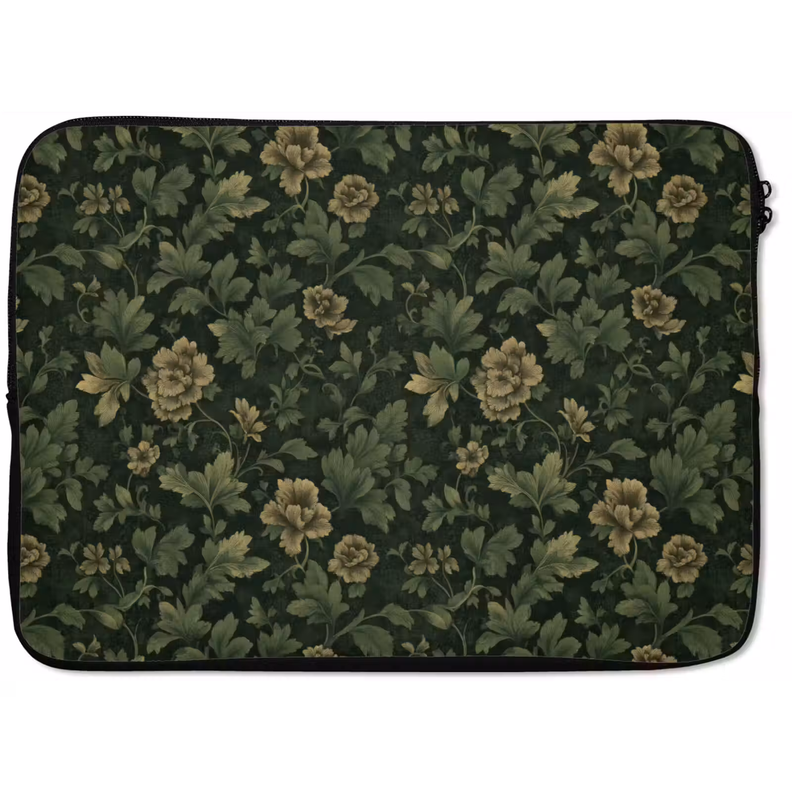 Laptophoes - Donker - Groen - Goud - Botanisch — 1