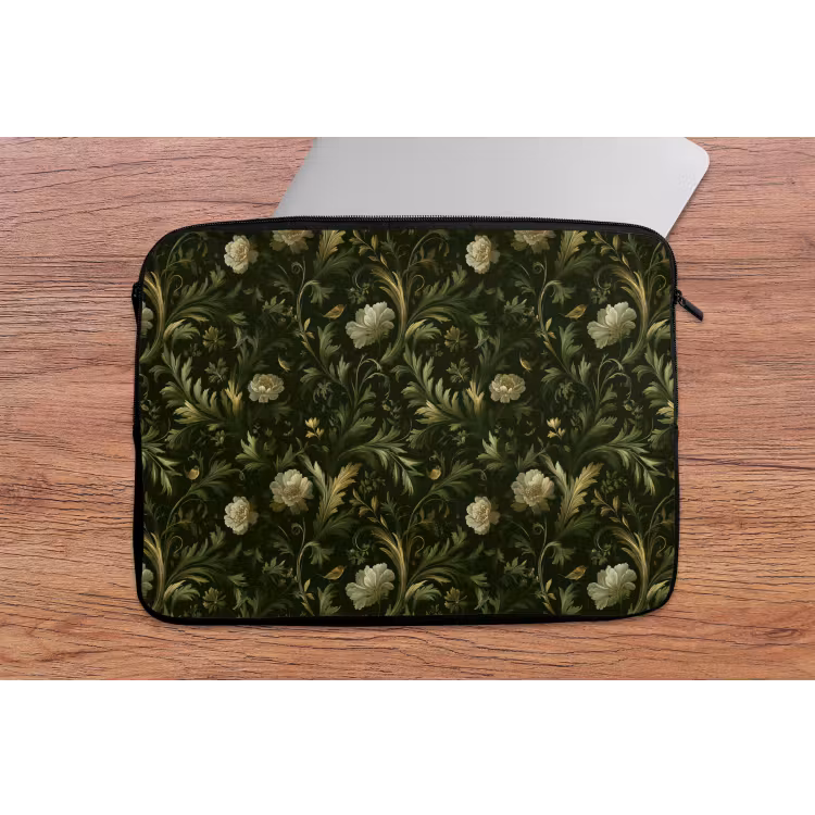 Laptophoes - Botanisch - Naadloos - Bloemen — 2