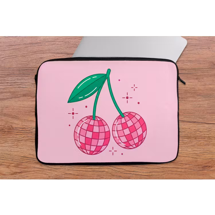 Laptophoes - Decoratie - Disco-bal - Feest - Roze — 2