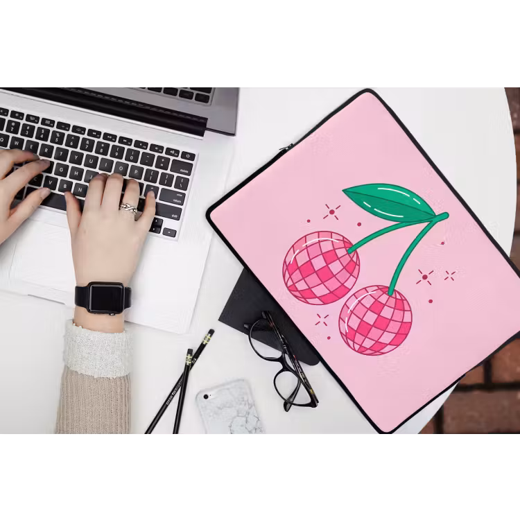Laptophoes - Decoratie - Disco-bal - Feest - Roze — 3