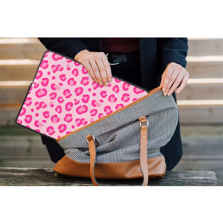 Laptophoes - Dierenprint - Patroon - Abstract - Modern - Roze — 4