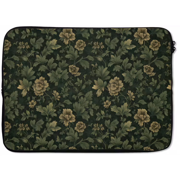 Laptophoes - Donker - Groen - Goud - Botanisch — 1