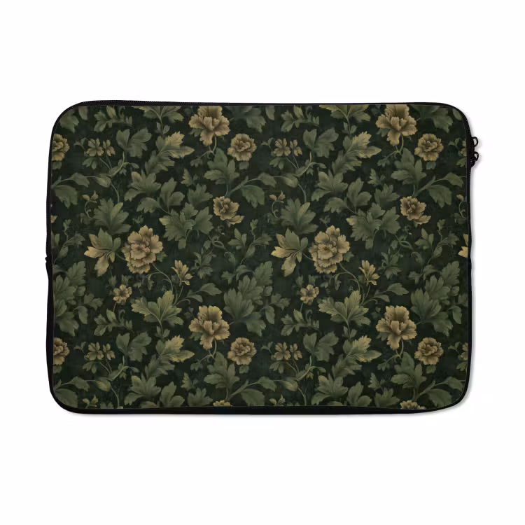 Laptophoes - Donker - Groen - Goud - Botanisch — 5