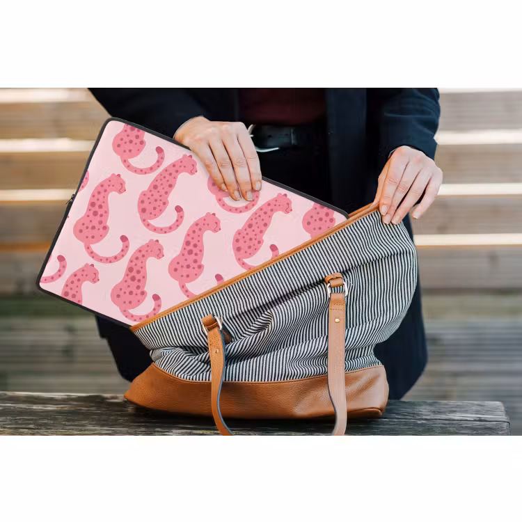 Laptophoes - Kat - Gevlekt - Dieren - Patroon - Roze — 4