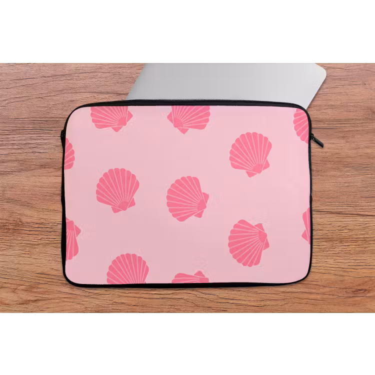 Laptophoes - Schelp - Patroon - Zee - Modern - Roze — 2