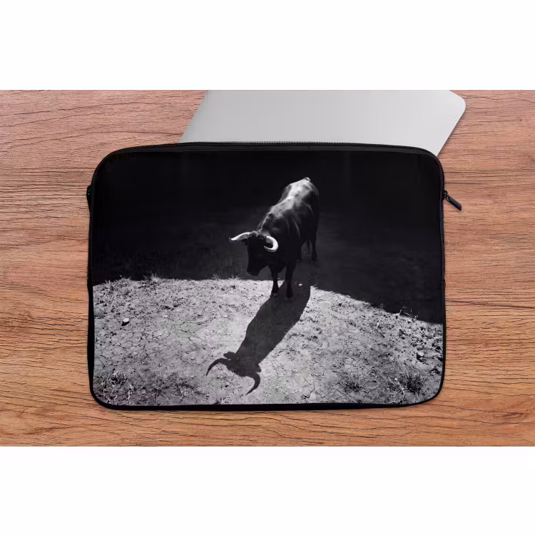 Laptophoes - Stier - Schaduw - Dieren - Contrast - Zwart-wit — 2