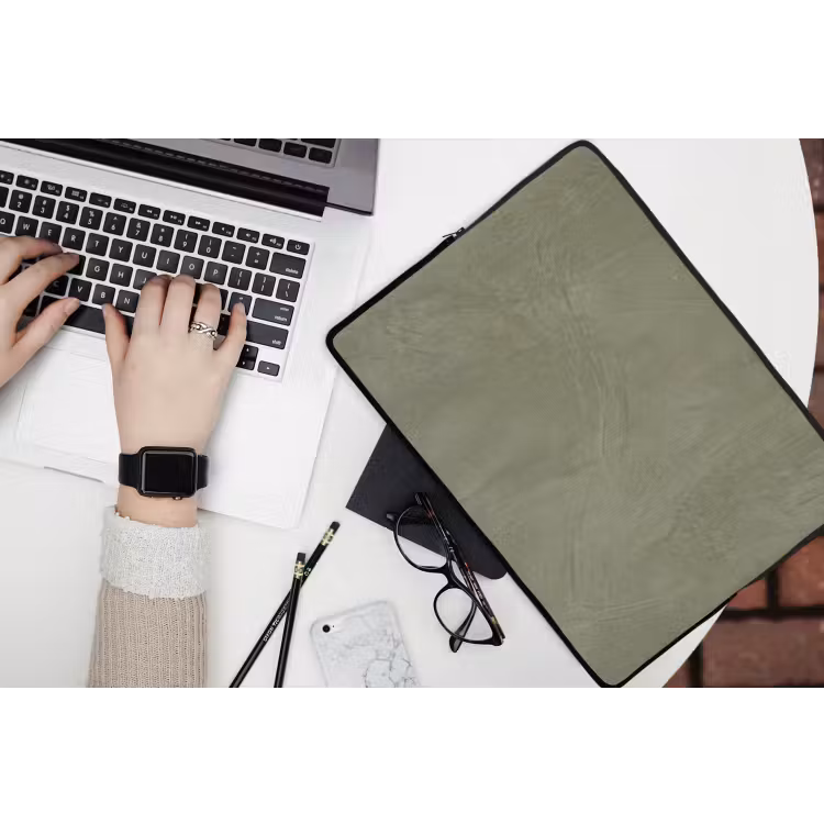 Laptophoes - Textuur - Betonlook - Achtergrond - Modern - Groen — 3