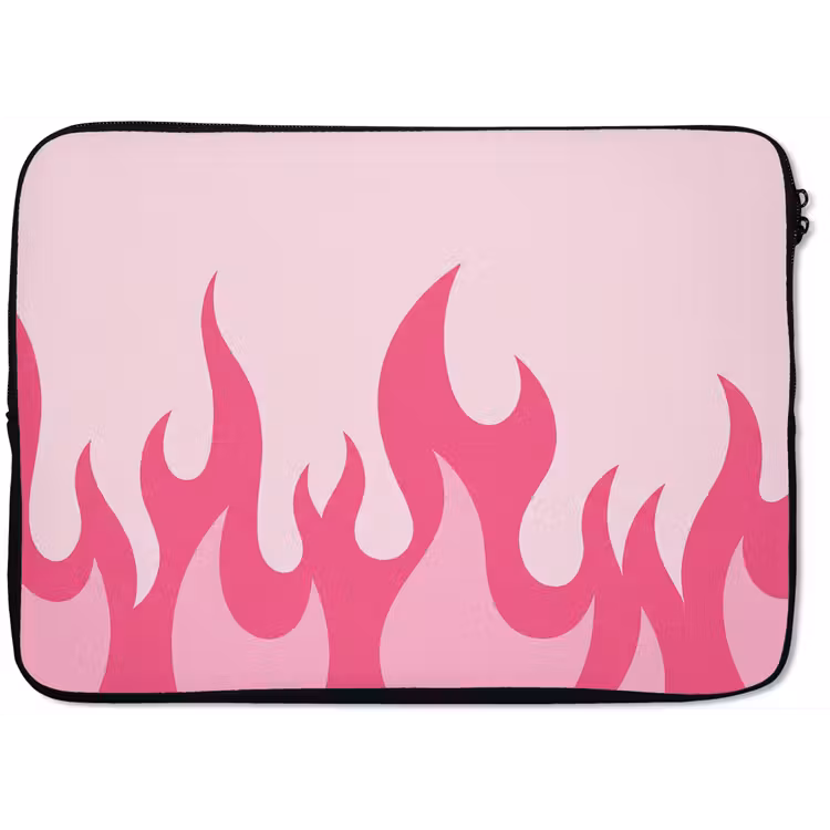 Laptophoes - Vlammen - Patroon - Abstract - Modern - Roze — 1