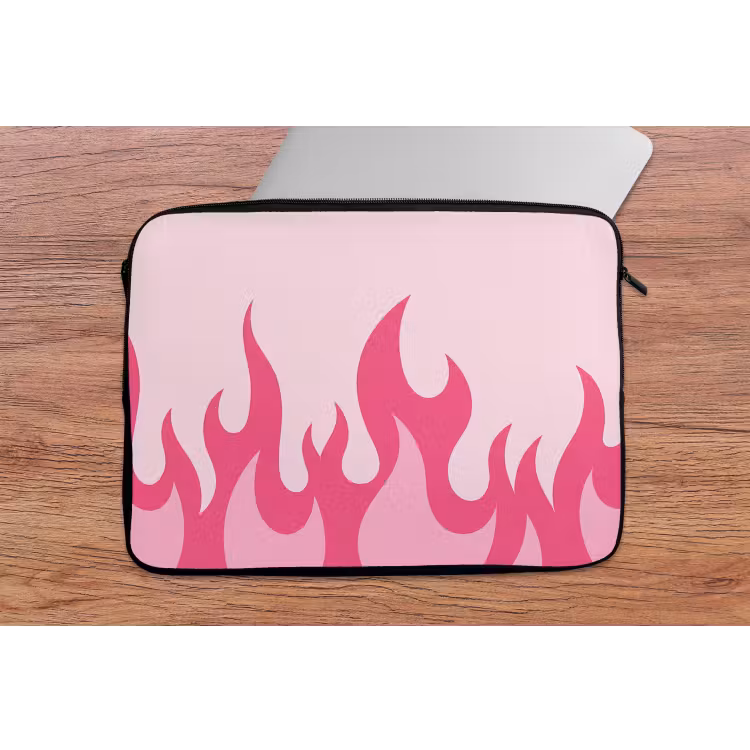 Laptophoes - Vlammen - Patroon - Abstract - Modern - Roze — 2
