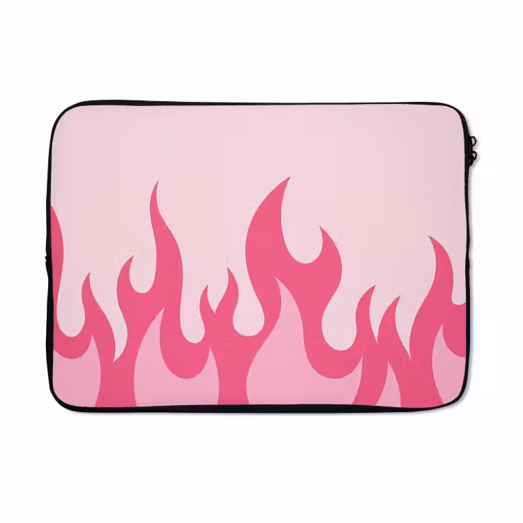 Laptophoes - Vlammen - Patroon - Abstract - Modern - Roze — 5