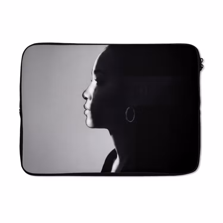 Laptophoes - Vrouw - Profiel - Mensen - Zwart-wit — 5