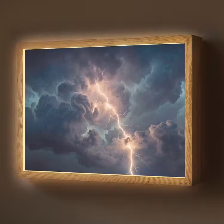 Lightbox - Wandlamp - Bliksem - Storm - Natuur - Donker — 1