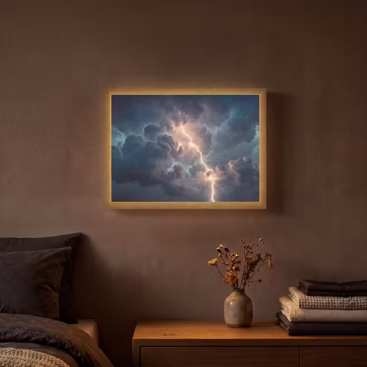 Lightbox - Wandlamp - Bliksem - Storm - Natuur - Donker — 3