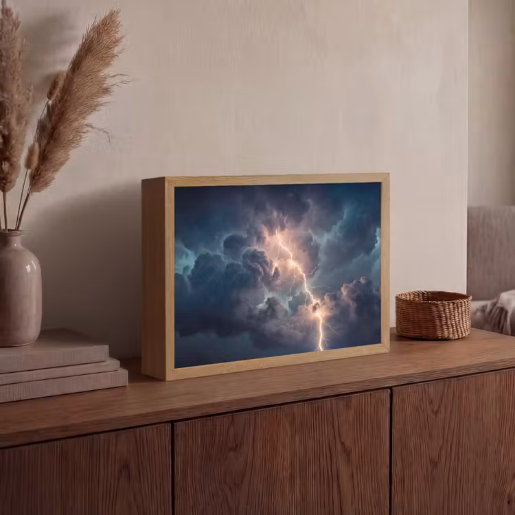 Lightbox - Wandlamp - Bliksem - Storm - Natuur - Donker — 4