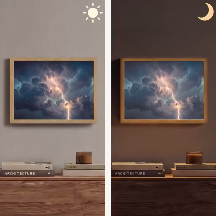 Lightbox - Wandlamp - Bliksem - Storm - Natuur - Donker — 6