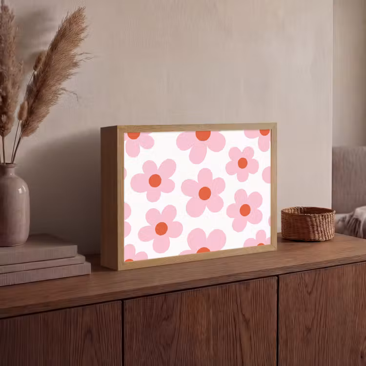 Lightbox - Wandlamp - Bloemen - Patroon - Modern - Roze - Wit — 4