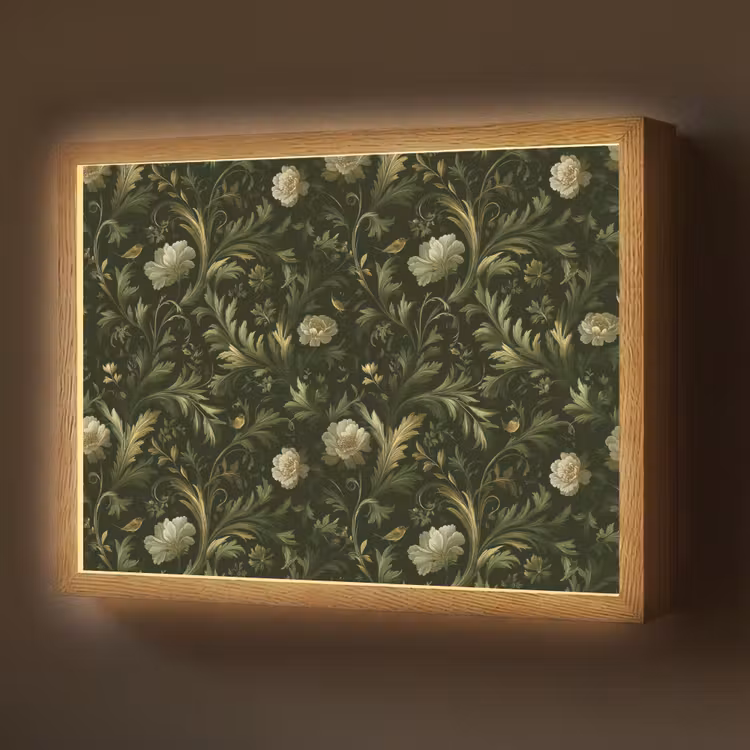 Lightbox - Wandlamp - Botanisch - Naadloos - Bloemen — 1