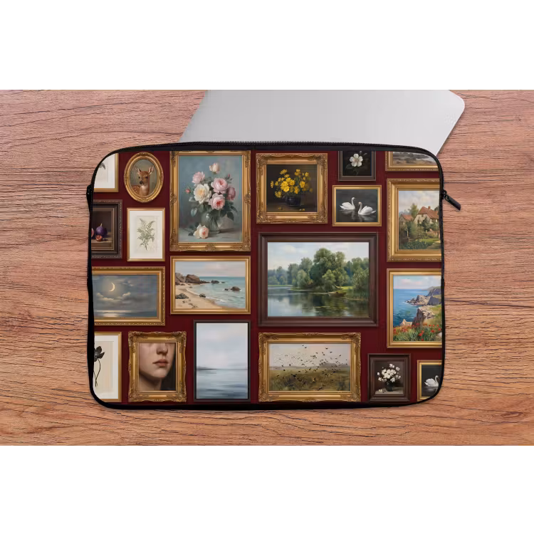Laptophoes - Bloemen - Vaas - Klassiek - Kunst - Rood — 2