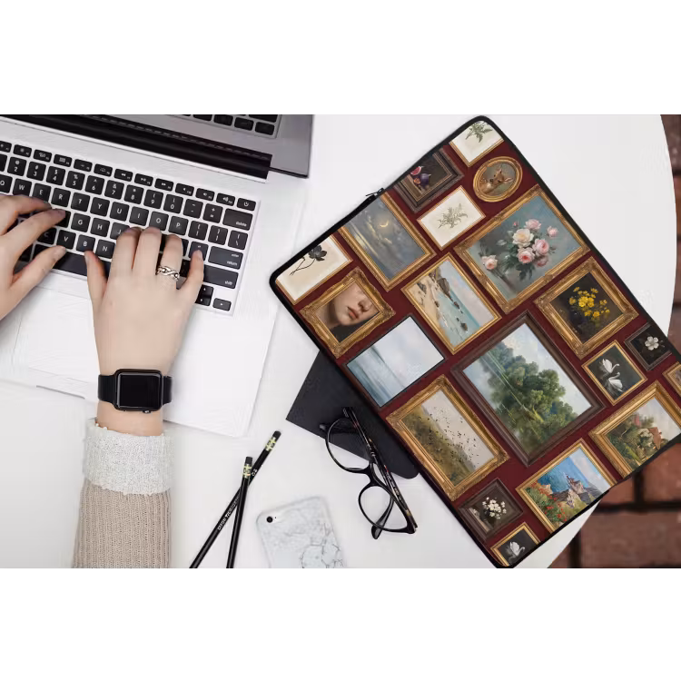 Laptophoes - Bloemen - Vaas - Klassiek - Kunst - Rood — 3