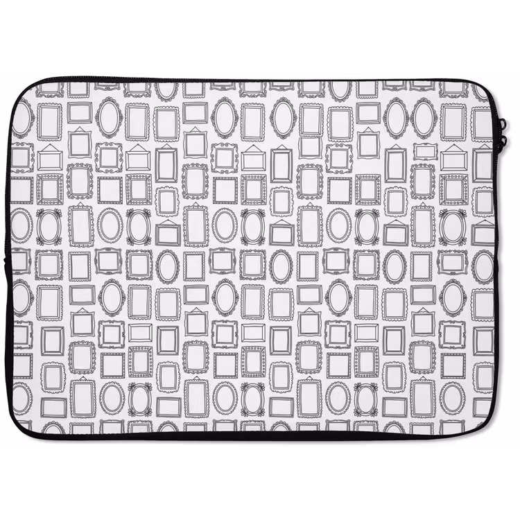 Laptophoes - Lijsten - Patroon - Decoratie - Schets - Zwart-wit — 1