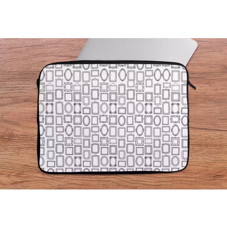 Laptophoes - Lijsten - Patroon - Decoratie - Schets - Zwart-wit — 2