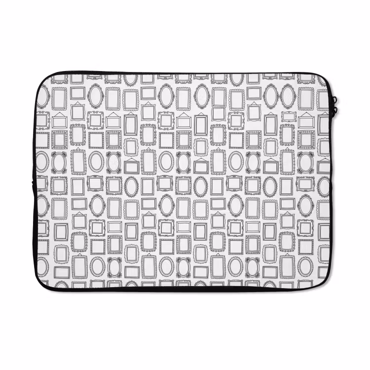 Laptophoes - Lijsten - Patroon - Decoratie - Schets - Zwart-wit — 5